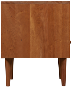 Side view of Asher 1 drawer nightstand straight legs